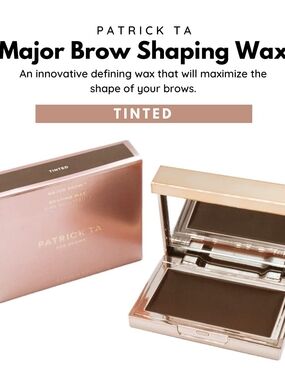 Patrick Ta Brow Shaping Wax Tint - Deep Brown in Rose Gold Compact